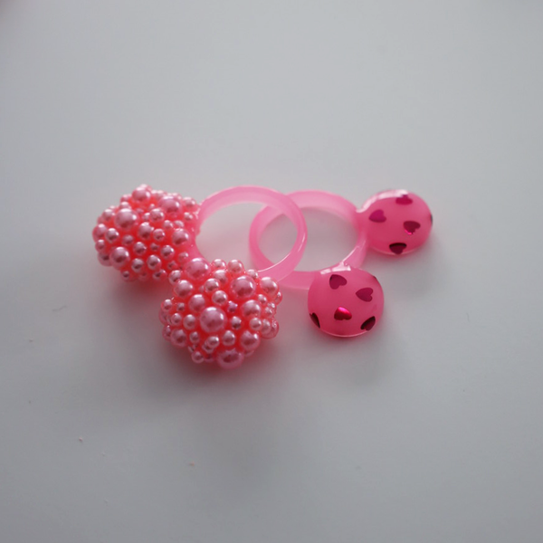 PINK PEARL MOUSE EAR RING