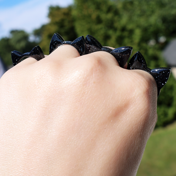 BLACK ANIMAL EAR RINGS