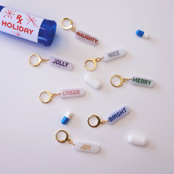 HOLIDAY PILL EARRINGS