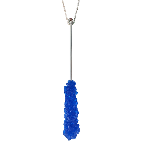 COBALT ROCK CANDY SWIZZLE STICK NECKLACE