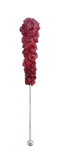 SPARKLING CRANBERRY ROCK CANDY SWIZZLE STICK NECKLACE