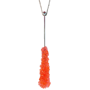 GRAPEFRUIT ROCK CANDY SWIZZLE STICK NECKLACE