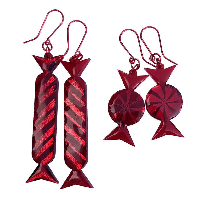 RED GLAM CANDY EARRINGS