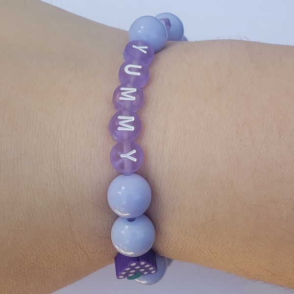 PURPLE YUMMY BUBBLEGUM KANDI BRACELET